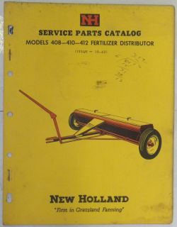 New Holland 408, 410, 412 Fertilizer Distributor Service Parts Catalog