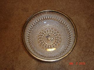 Vintage Raimond Lead Crystal Silver Plate rim Bowl 8 1/2 used salad