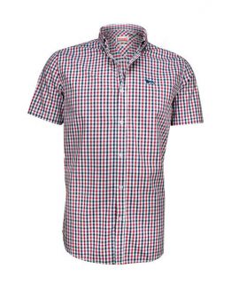 LONSDALE Richy Short Sleeve Shirt Button Down Check Skinhead Boxing