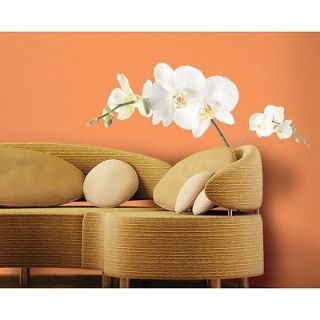 New WHITE ORCHID WALL DECALS Orchids Peel & Stick Room Stickers Floral