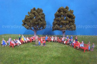 Scale Train Walnut Layout Model Trees HO & 64pcs 187 Painted Figures