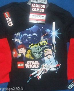 Star Wars Lego Darth Yoda Sz 6 7 S Long Sleeve T Shirt w Beanie New