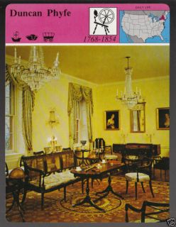 DUNCAN PHYFE Furniture Maker Story America Picture Card