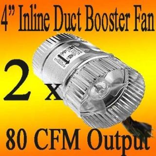Case of 2 NEW 4 Inline DUCT FAN BOOSTER fan Hydroponic A/C Cooling