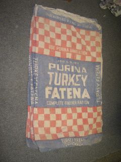 Vintage Purina Turkey Fatena Cloth Sack $35.00 each