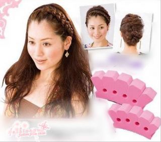 Pc Pink Soft Convenience 4 Holes Form Firm Plait Tools Hair Braider