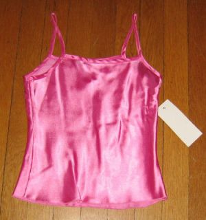 NWT Little Mass Hot Pink Satin Camisole Tank Dress Top