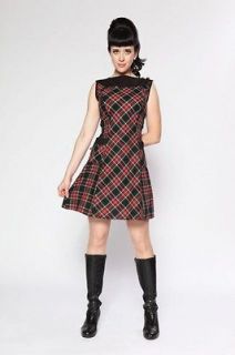 HEARTBREAKER Mod Scottish Plaid DOREEN Cotton Shift A Line Dress XS XL
