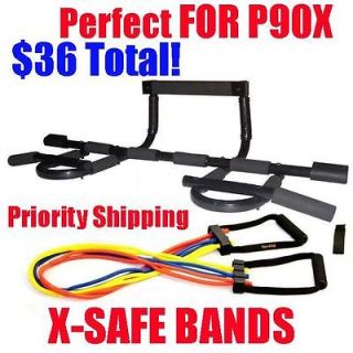 Chin Pull Up Bar, 4 X Safe Bands for P90²X   Warning Other bands