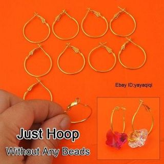 50X Lot Gold Plate Loop DIY Making Jewelry Findings Hoop Earring