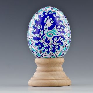 Blue Peacock Pysanks Easter Egg