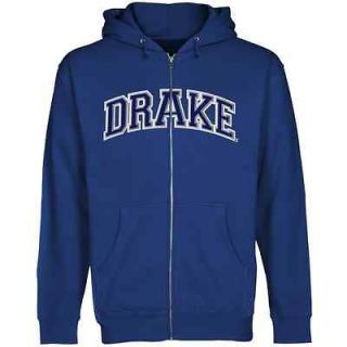 Drake Bulldogs Arch Applique Full Zip Hoodie   Royal Blue