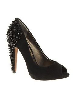 Sam Edelman Black Suede Lorissa Studed Peep Toe Court Shoes 3 36 £180