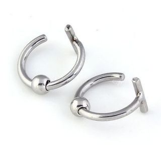 Steel Clip On Fake Ear Cuff Helix Nose Lip Rings Earring Silvery