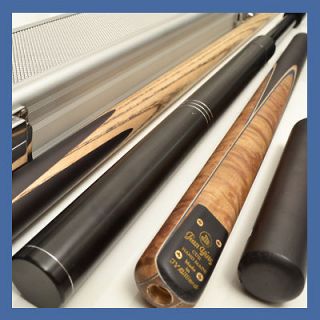 OMG 60 TOP 3/4 BURL AND EBONY SNOOKER CUE WITH CASE#TSS6