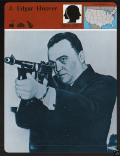 EDGAR HOOVER FBI Story of America CARD w/Tommy Gun