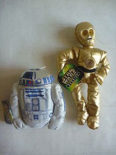 Star Wars R2 D2 & C 3PO beanie beanbag plush toy set robot droid NWT