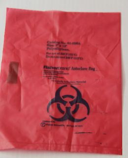 Fisher Polypropylene Biohazard Autoclave Bags 8 x 12