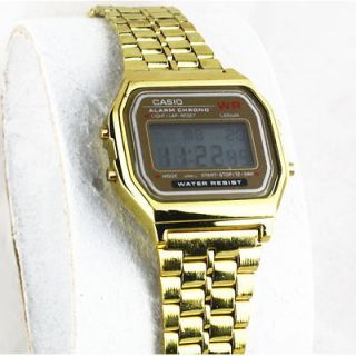 Vintage Casio Analog Digital Dual Time Gold Face Watch