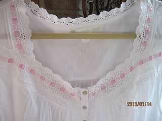 nwt Eileen West 3x vintage old fashioned white cotton nightgown