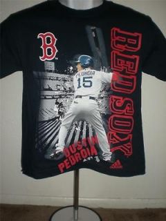 NEW FLAWED Dustin Pedroia Boston Red Sox YOUTH Small Adidas T Shirt