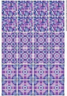 Purple Mosaic Teabag Tiles by Sarah Edwards