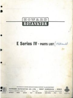 HOWARD ROTAVATOR E SERIES Mk.IV PARTS MANUAL   GTC8A