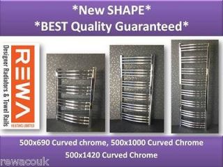 Curved Chrome Heated Towel Rails***NEW SHAPE***