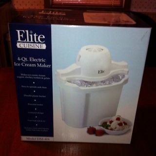 Elite Cuisine 4 Quart Electric Ice Cream Maker. Home Made Frozen