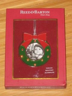Reed and Barton Merry and Bright Wreath Frame Oranment New In Box