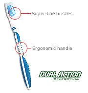 Dual Action Cleaning Comfort Toothbrush Super Fine Soft Bristle NIP