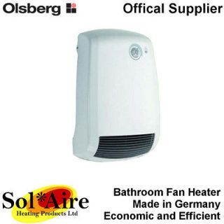 2000W Olsberg Electric Bathroom Fan Heater 2000 Watt Wall Mounted