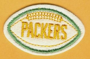 1960s GREEN BAY PACKERS FOOTBALL SHAPE PATCH RARE Unsold Stock