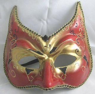 Red Gold DEVIL Costume Masquerade Mardi Gras Mask (M49)