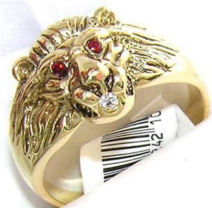 Newly listed 18K GOLD EPCZ RUBY THE KING LION MENS DRESS RING sz 8 Q