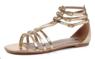 Gold Greek Goddess Gladiator Cleopatra Roman Costume Sandals Shoes