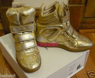 NEW IN BOX AUTH ISABEL MARANT SNEAKERS SHOES GOLD BIRD BAZIL BEKETT 40