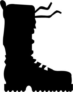 Army Boot Hiking Decal 3.75x3 choose color vinyl sticker