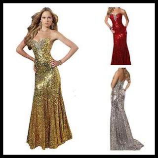 2012 Homecoming Shinning Sequins Prom Party Gown Evening Long Mermaid