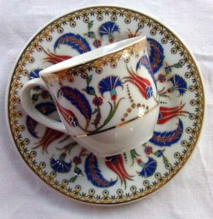 ,Porcelain,Turkish Coffee/Epresso Cups&Saucers, gold gilding, Kutahya