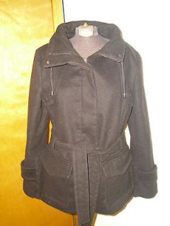 Company by Ellen Tracy Black Belted Peacoat Size M