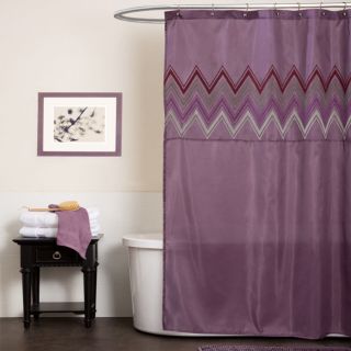Lush Decor Myra Plum Chevron Shower Curtain   Shower Curtain