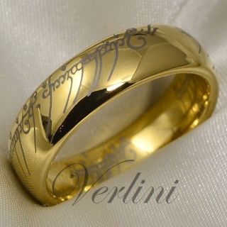 Gold Tungsten Ring Infinity Wedding Band Lord Rings LOTR Size 6 13