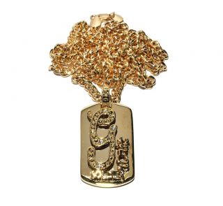 ICED OUT G UNIT SOLDIER DOG TAG PENDANT 6mm & 36 CUBAN LINK CHAIN