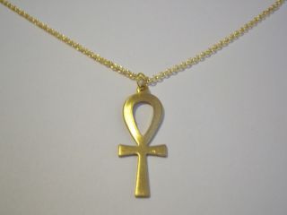 Gold Plated Egyptian Ankh on a 2.2mm Necklace ~ IMMORTALITY