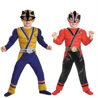 Boys Power Rangers Samurai MUSCLE GOLD RED RANGER Costume Size 2T 3/4T