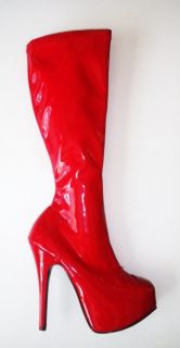 Red Knee High Superwoman Stripper GoGo Dancer Costume Boots size 10 11