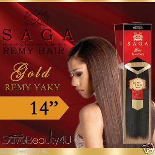 14 Saga Gold Remy Yaky Premium Quality 100% Human Hair Weave Hair