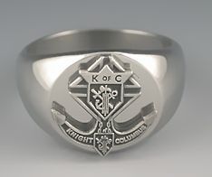 OF C KNIGHTS OF COLUMBUS LOGO STAINLESS STEEL SILVER RING