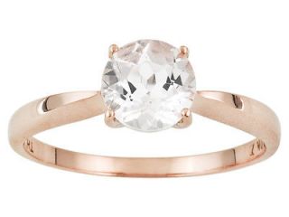 Solitaire Morganite Ring 10K Pink Gold .95ct Round FREE US SHIPPING